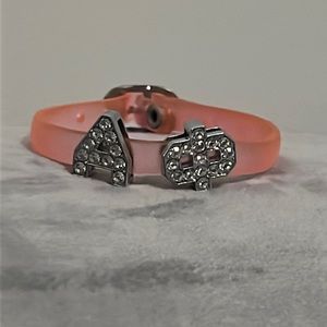 Sorority Alpha Phi Pink wristband with Rhinestones early 00s
